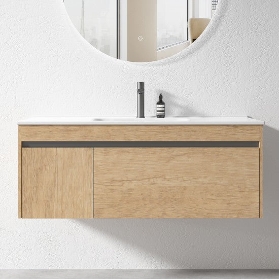 HONEY OAK WALL HUNG VANITY | 1200MM SINGLE BASIN VANITY | BC13 - The Tile Collection™
