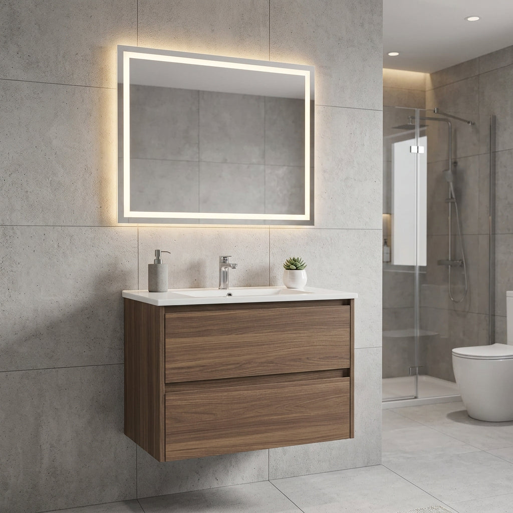 600MM WALL HUNG PLYWOOD VANITY | ROSEWOOD