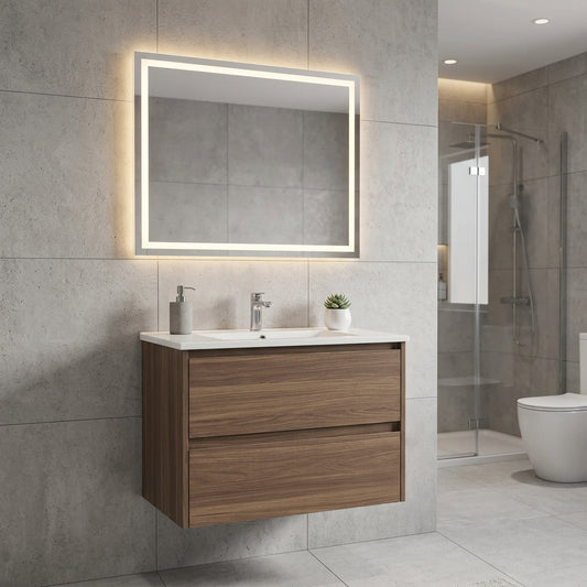 750MM WALL HUNG PLYWOOD VANITY | ROSEWOOD