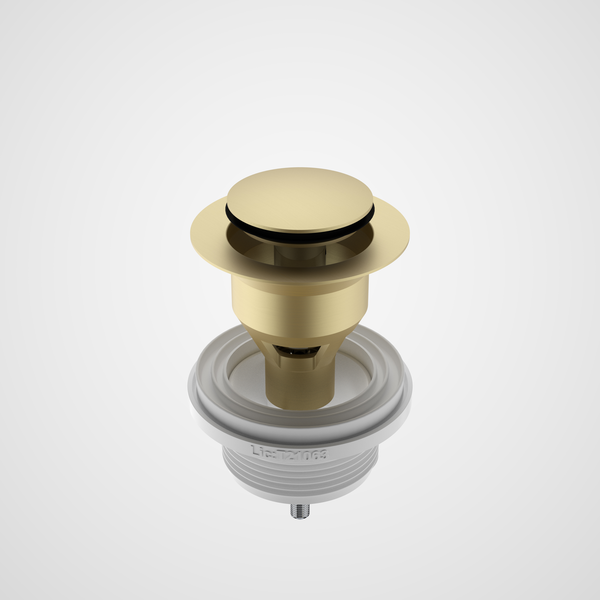 CAROMA BASIN POP UP DISC PLUG & WASTE LONG - BRUSHED BRASS