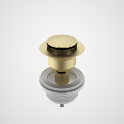 CAROMA BASIN POP UP DISC PLUG & WASTE LONG - BRUSHED BRASS