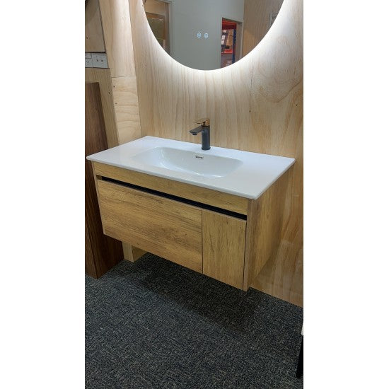 HONEY OAK WALL HUNG VANITY | 1200MM SINGLE BASIN VANITY | BC13 - The Tile Collection™