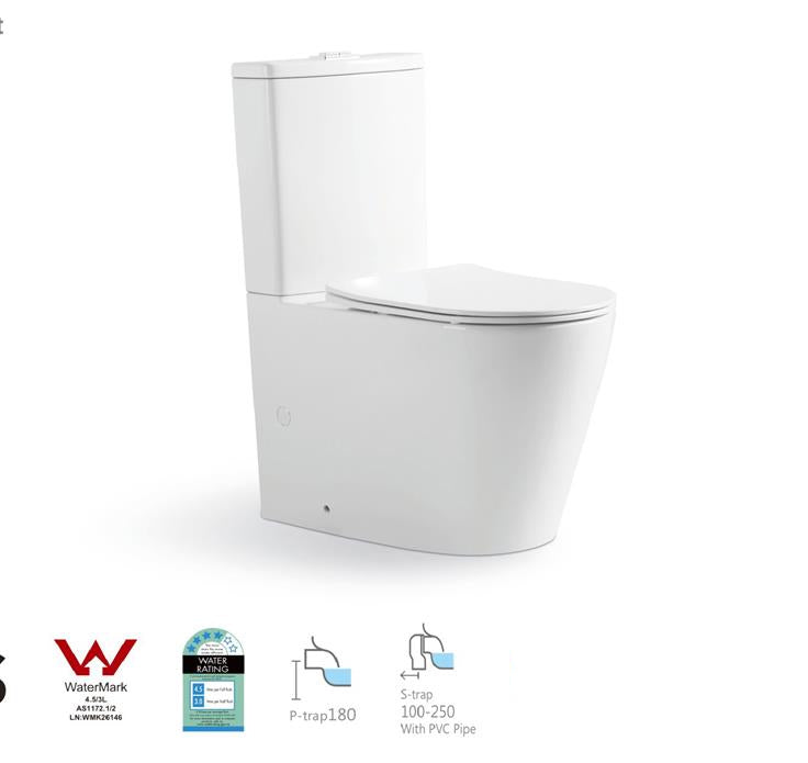 NIERSI BACK TO WALL TOILET SUITE - GLOSS WHITE