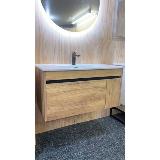HONEY OAK WALL HUNG VANITY | 1200MM SINGLE BASIN VANITY | BC13 - The Tile Collection™