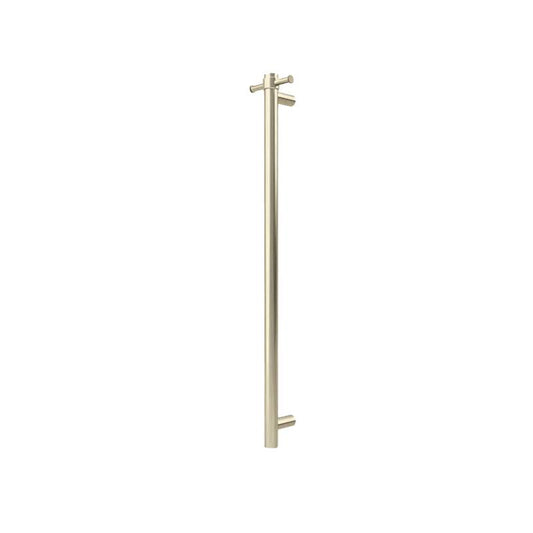 TRANQUILLITY ROUND VERTICAL HEATED TOWEL BAR  1000MM | WHITE GOLD