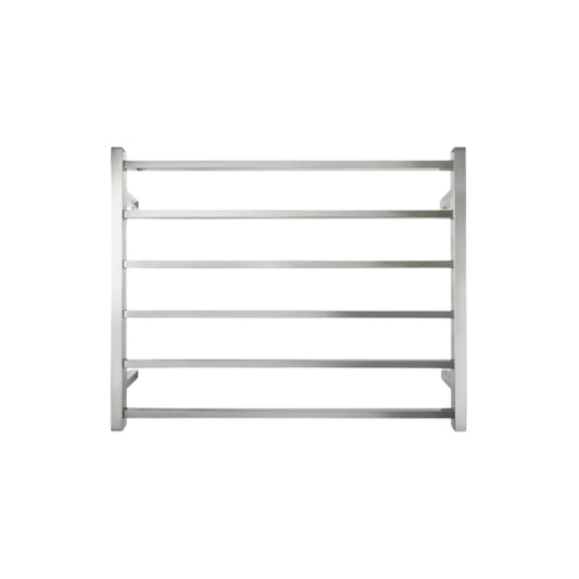6 BAR 800MM WIDE SQUARE HEATED TOWEL RAIL 600H*800W*120D BC- CHROME