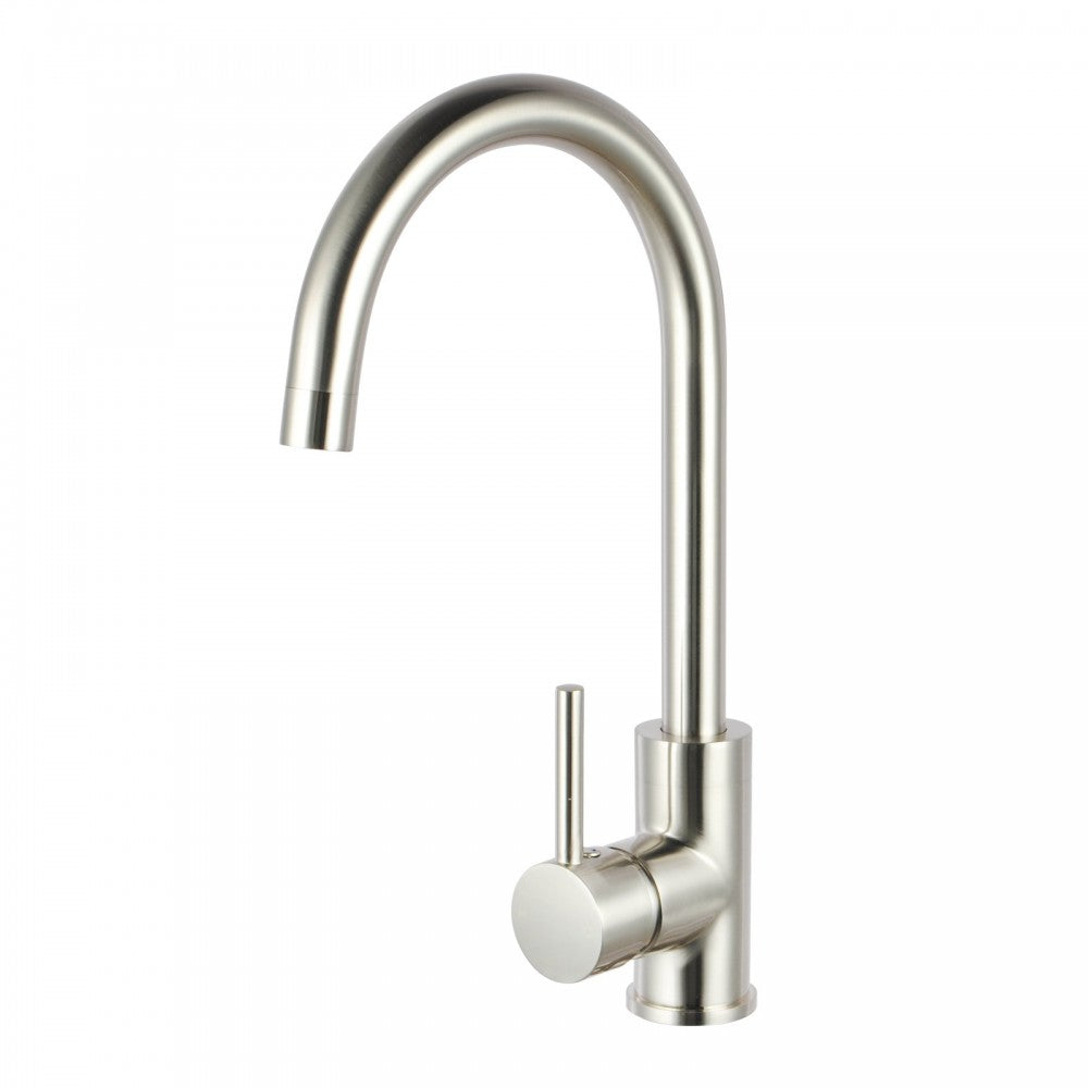 OPAL CLASSIC ROUND GOOSENECK KITCHEN SINK TAP - BRUSHED NICKEL - The Tile Collection™