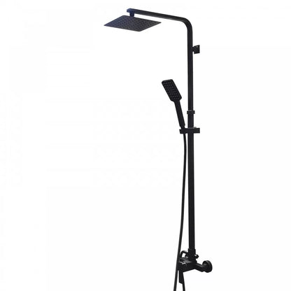 FUSION SQUARE RAIN SHOWER SET WITH EXTERNAL MIXER - MATTE BLACK - The Tile Collection™