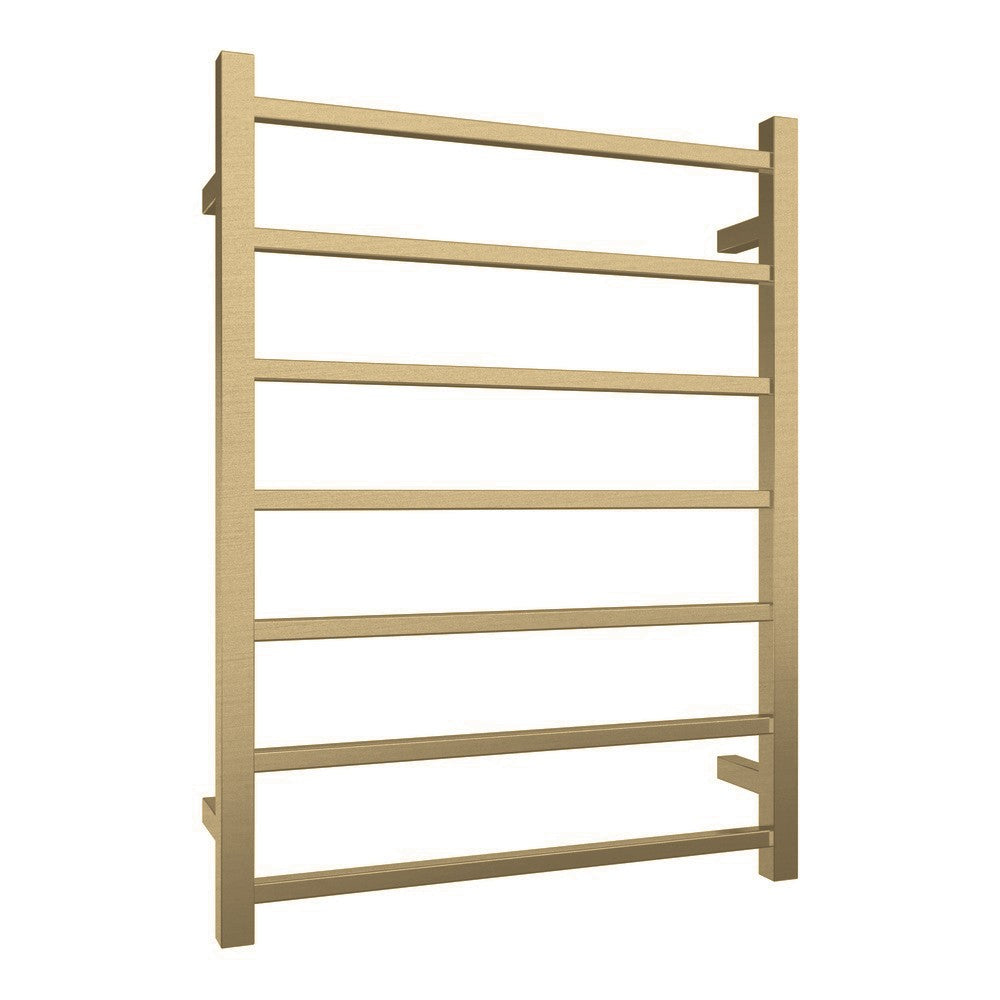 7 BAR SQUARE HEATED TOWEL RAIL DN 800H*600W*120D- BRUSHED BRASS