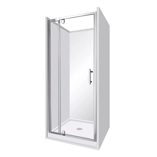 900x900x900MM ALCOVE 3 SIDED SHOWER ENCLOSURE WITH SWING DOOR - CHROME