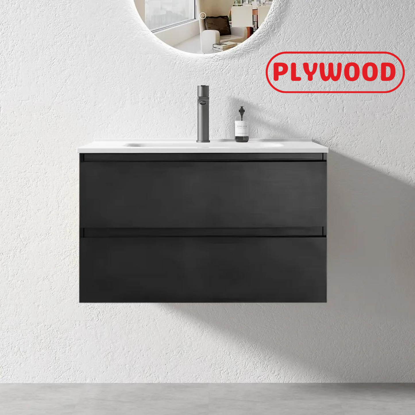NELSON WALL HUNG VANITY | 750MM | DARK OAK | PLYWOOD - The Tile Collection™