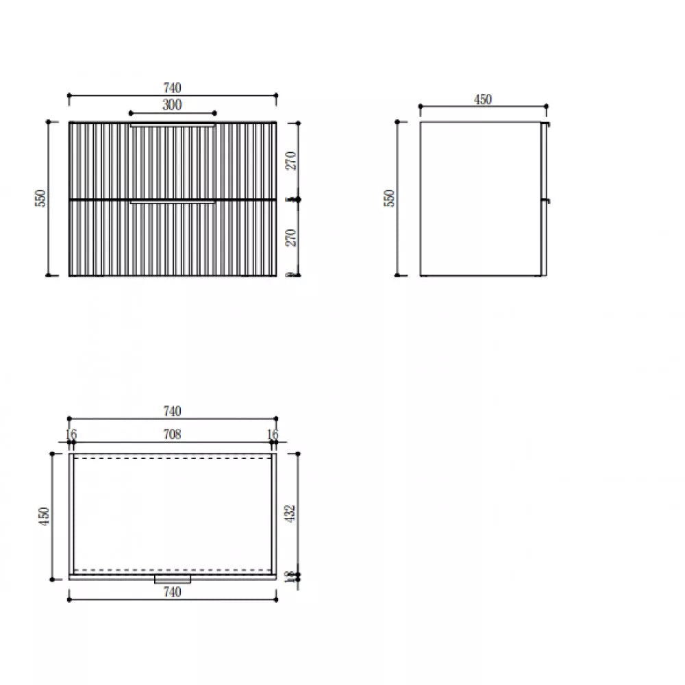 WHITE WALL HUNG VANITY | 750MM | FLUTED | PLYWOOD - The Tile Collection™