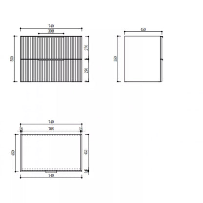 WHITE WALL HUNG VANITY | 750MM | FLUTED | PLYWOOD - The Tile Collection™