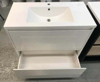 1000MM POLO GLOSS WHITE PLYWOOD FREESTANDING VANITY WITH CERAMIC TOP - The Tile Collection™