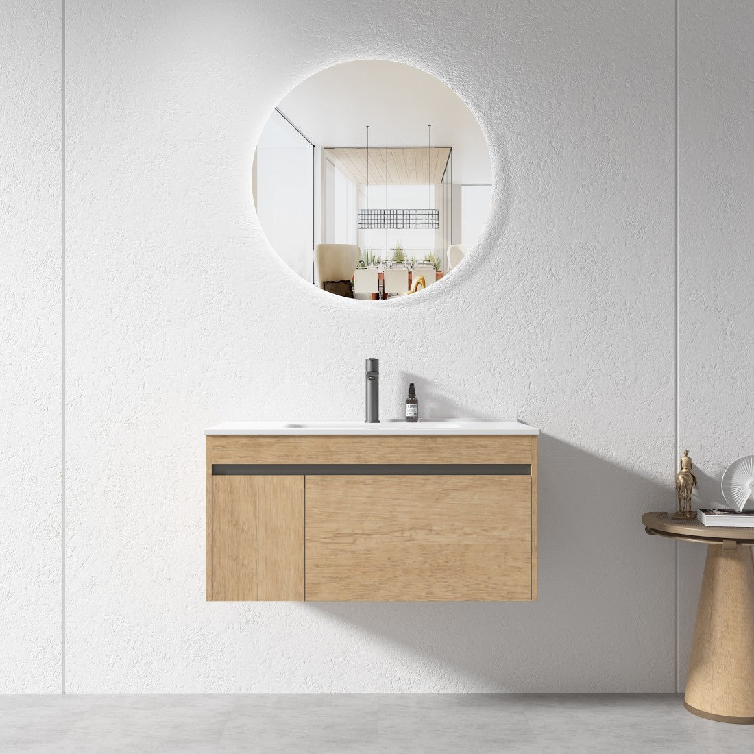 HONEY OAK WALL HUNG VANITY | 900MM | BC13 - The Tile Collection™