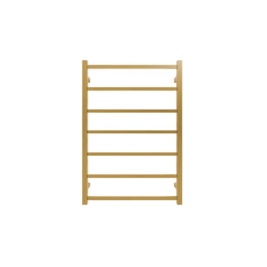TRANQUILLITY JERSEY 7 BAR SQUARE HEATED TOWEL WARMER 920H*620W*120D- BRUSHED BRASS