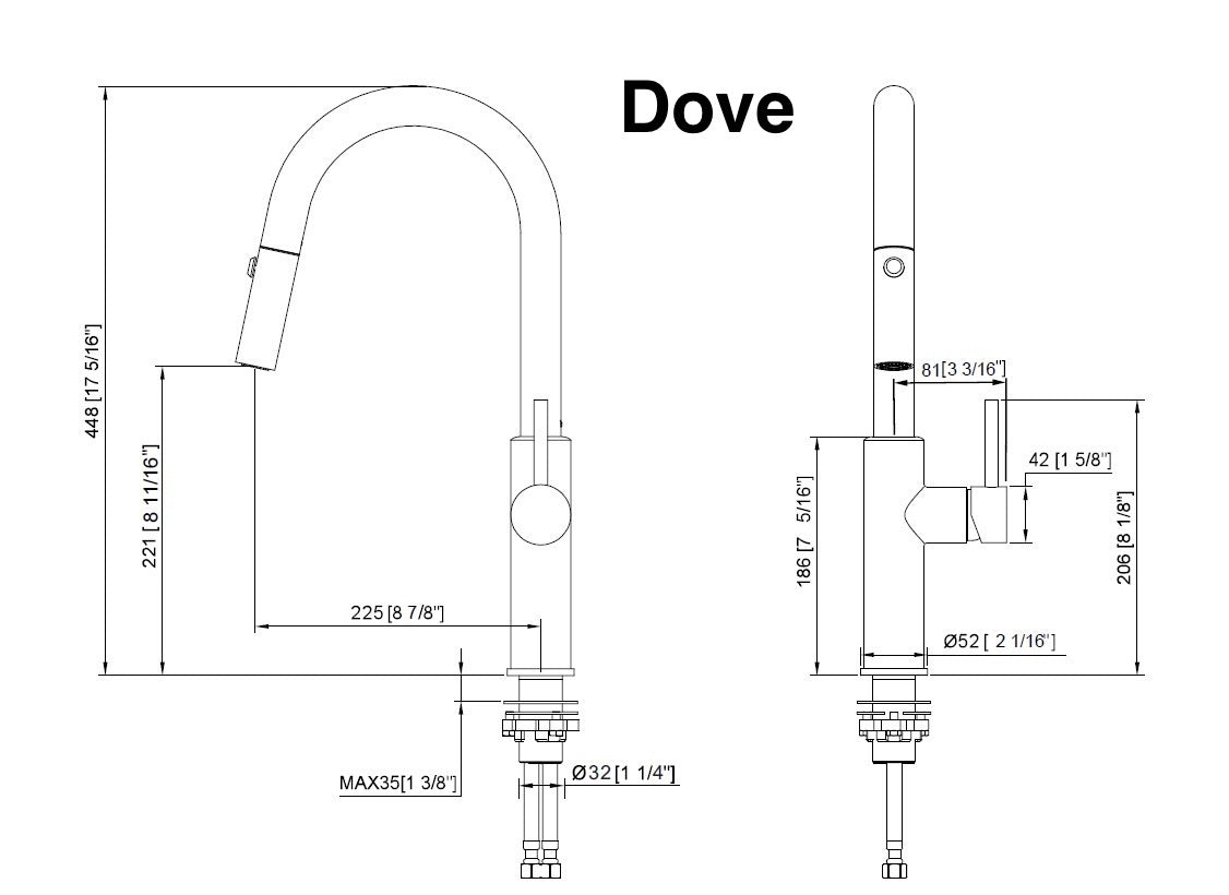 DOVE GOOSENECK PULLOUT KITCHEN SINK MIXER | 4 COLOURS