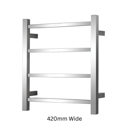 4 BAR SQUARE HEATED TOWEL RAIL DN 500H*420W*120D- CHROME