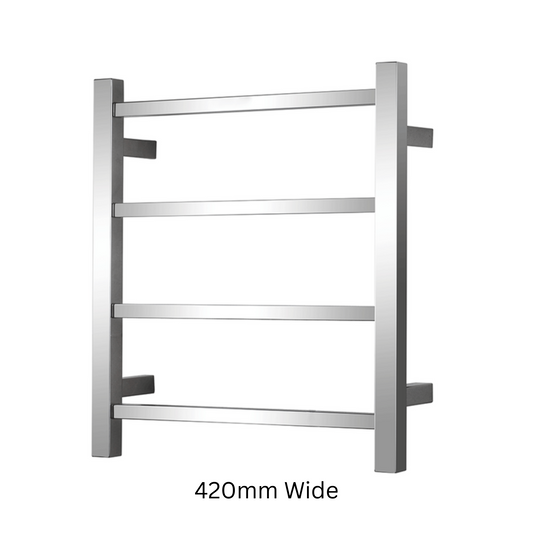 4 BAR SQUARE HEATED TOWEL RAIL DN 500H*420W*120D- CHROME