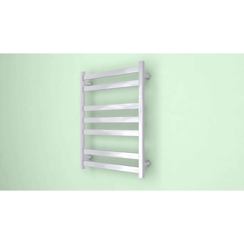 7 FLAT BAR SQUARE HEATED TOWEL RAIL WITH BUILT-IN TIMER DN- CHROME 800H*600W