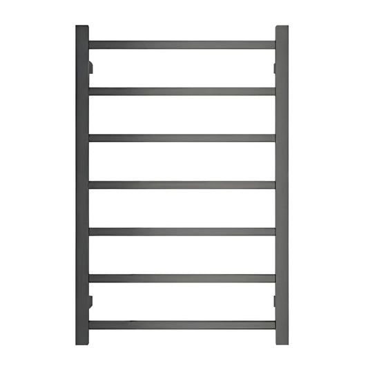 7 BAR SQUARE HEATED TOWEL RAIL DN 750H*500W*120D- BRUSHED GUNMETAL