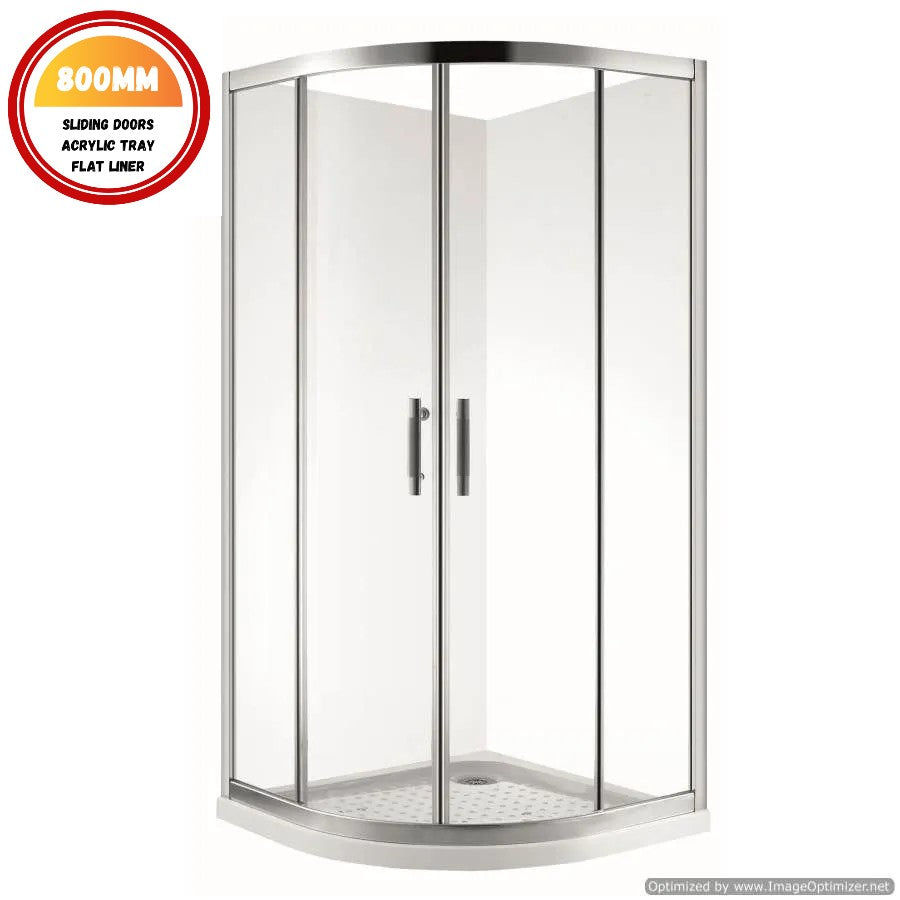 800X800MM ROUND SHOWER ENCLOSURE KIT - CHROME - The Tile Collection™