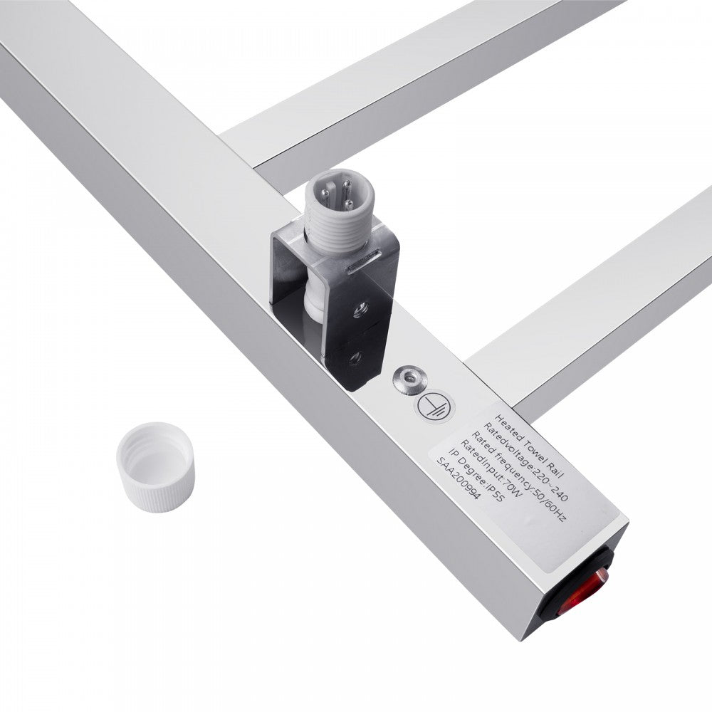 6 BAR SQUARE HEATED TOWEL RAIL 674H*620W*120D- CHROME - The Tile Collection™