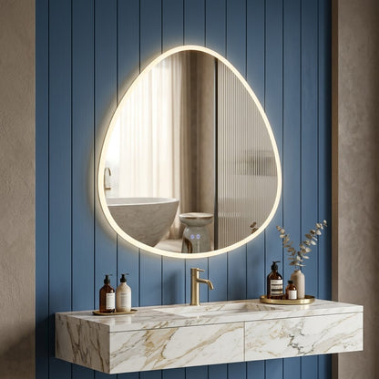 OCEANO 700X700MM ASYMMETRICAL LED BATHROOM MIRROR WITH DEMISTER
