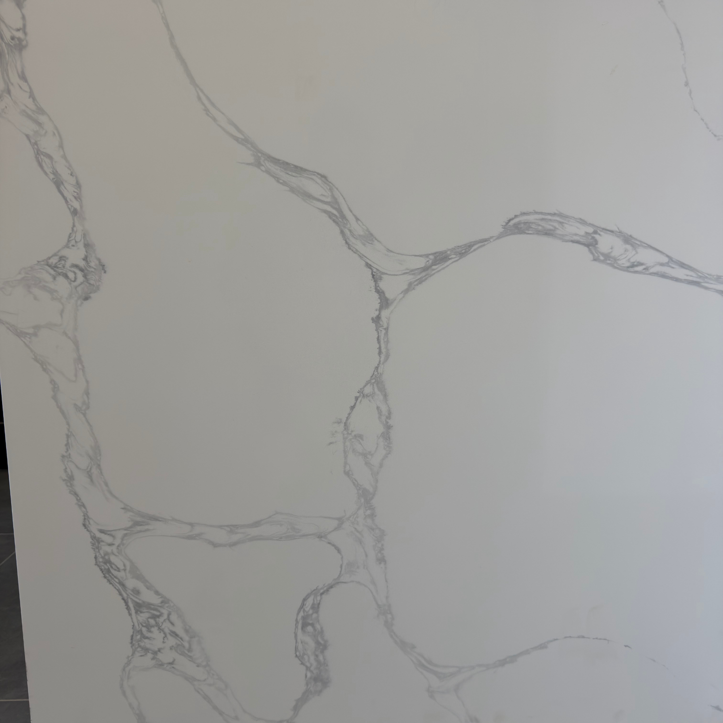 STATUARIO WHITE MARBLE VEIN ENGINEERED STONE VANITY BENCHTOP - CUSTOM CUT