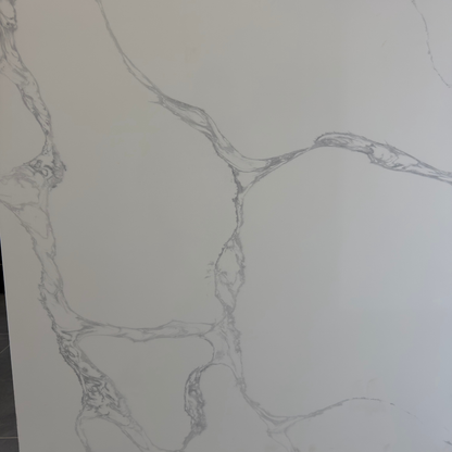 STATUARIO WHITE MARBLE VEIN ENGINEERED STONE VANITY BENCHTOP - CUSTOM CUT