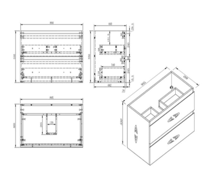 NELSON WALL HUNG VANITY | 1000MM | GLOSS WHITE | PLYWOOD - The Tile Collection™