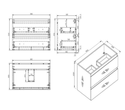 NELSON WALL HUNG VANITY | 1000MM | GLOSS WHITE | PLYWOOD - The Tile Collection™