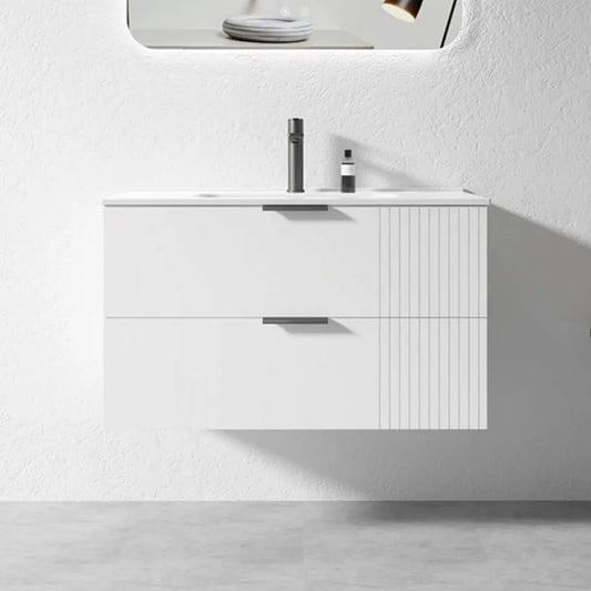 900mm white wall hung bathroom vanity – modern floating design
