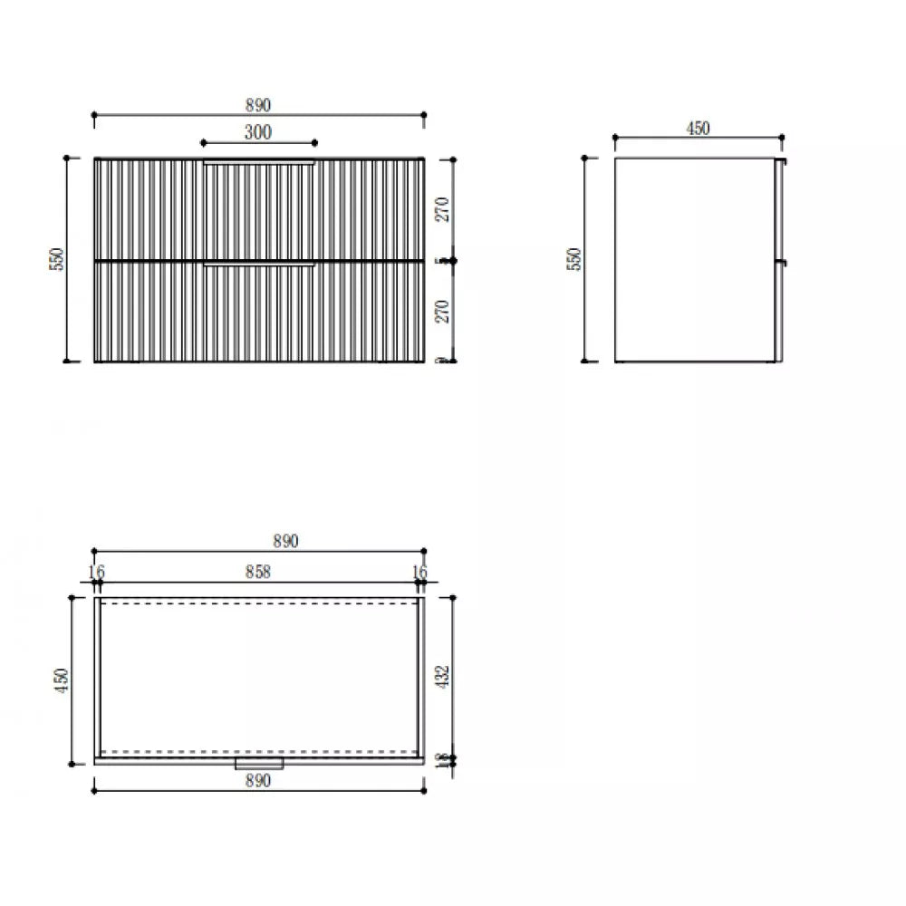 WHITE WALL HUNG VANITY | 900MM | FLUTED | PLYWOOD - The Tile Collection™