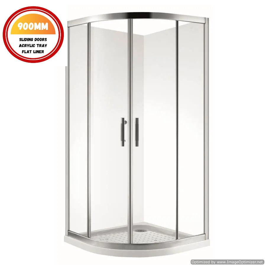 900X900MM ROUND SHOWER ENCLOSURE KIT - CHROME - The Tile Collection™