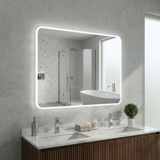 900X750MM ZEPHYR FRONTLIT LED MIRROR | DEMISTER | 3 COLOURS LIGHT