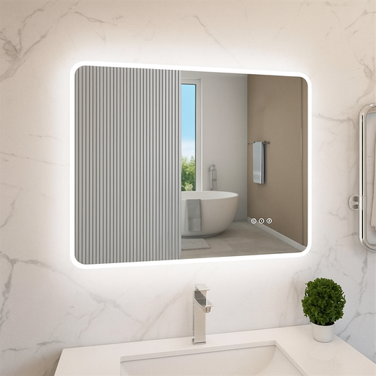900X750MM ZEPHYR FRONTLIT LED MIRROR | DEMISTER | 3 COLOURS LIGHT
