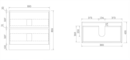 900MM  FLOOR STANDING PLYWOOD VANITY | ROSEWOOD