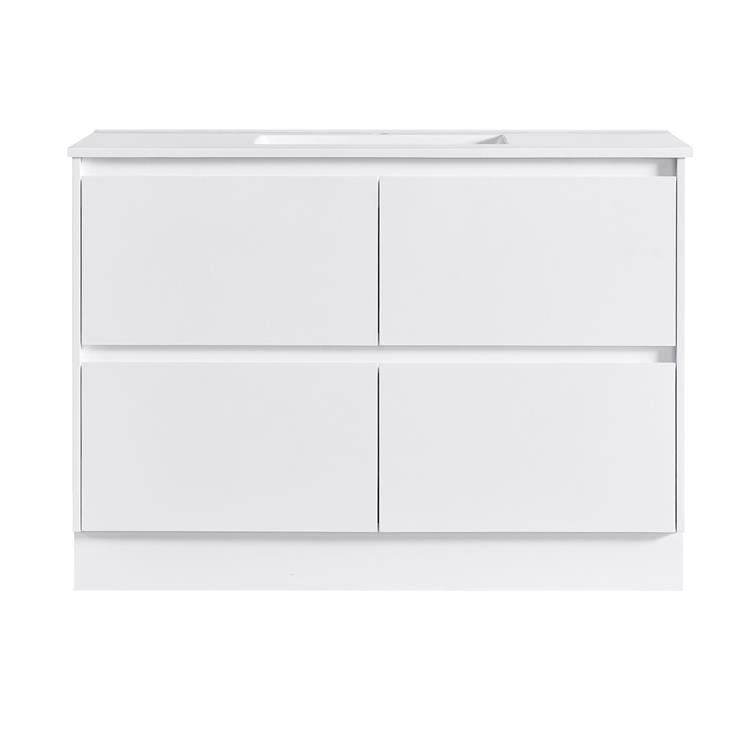 JL 1200MM GLOSS WHITE PLYWOOD FLOORSTANDING VANITY SINGLE BASIN
