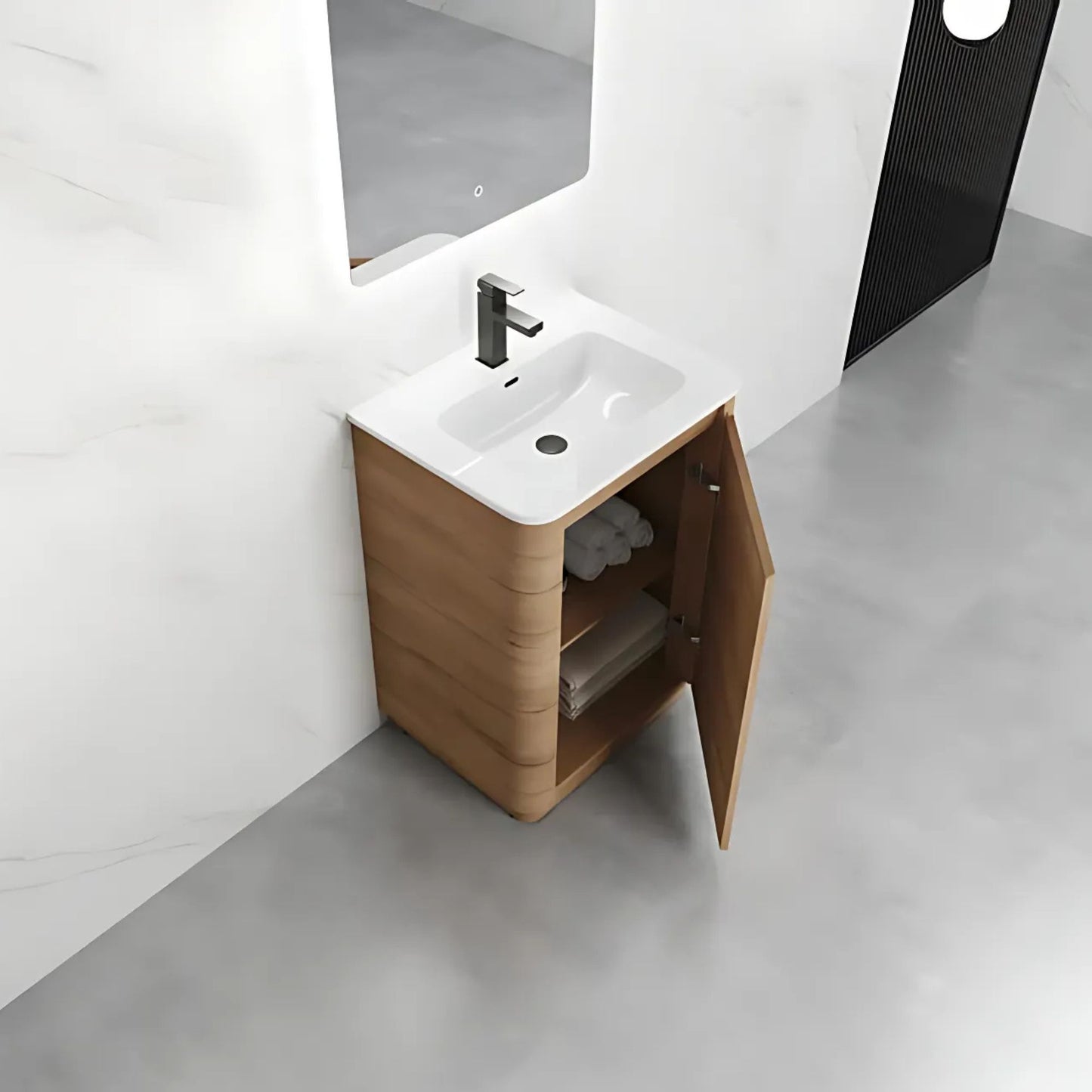 600mm Floorstanding Vanity | Honey Oak