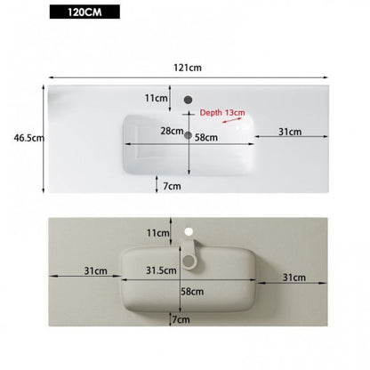 HONEY OAK WALL HUNG VANITY | 1200MM SINGLE BASIN VANITY | BC13 - The Tile Collection™