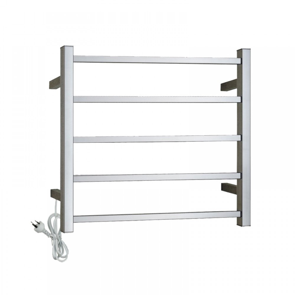 5 BAR SQUARE HEATED TOWEL RAIL 530H*600W*120D- CHROME