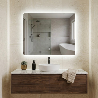 900X750MM RECTANGULAR BACKLIT LED MIRROR WITH DEMISTER DN | TOUCH CONTROL | 3 COLOUR TEMPERATURES