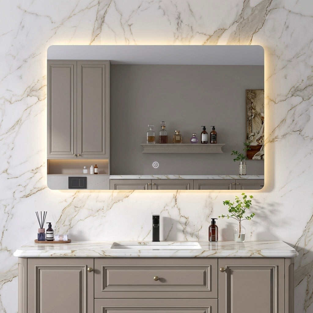 1200X800MM RECTANGULAR BACKLIT LED MIRROR  WITH DEMISTER DN | TOUCH CONTROL | 3 COLOUR TEMPERATURES