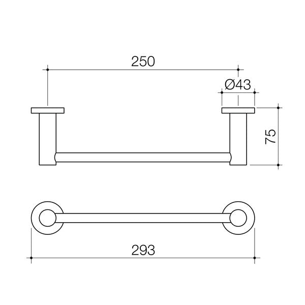 Caroma Liano II Hand Towel Rail Range - 5 Finishes
