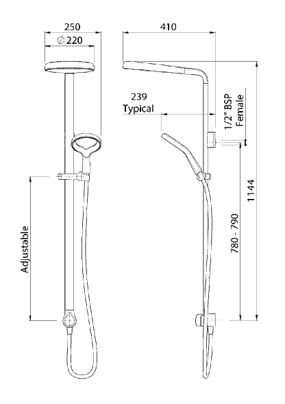 METHVEN AURAJET AIO SHOWER SYSTEM -CHROME - The Tile Collection™