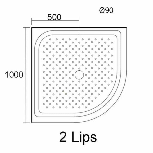 ROUND SHOWER TRAY 1000X1000MM - CENTRE WASTE