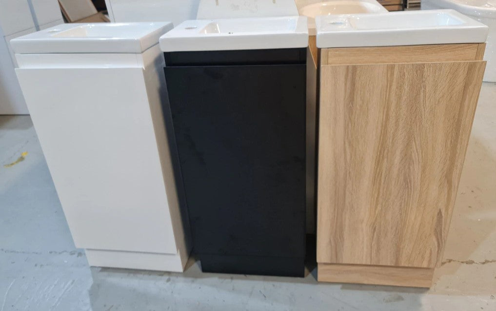 YOLO SLIM FLOOR STANDING VANITY | LIGHT OAK | 400MM | PLYWOOD - The Tile Collection™