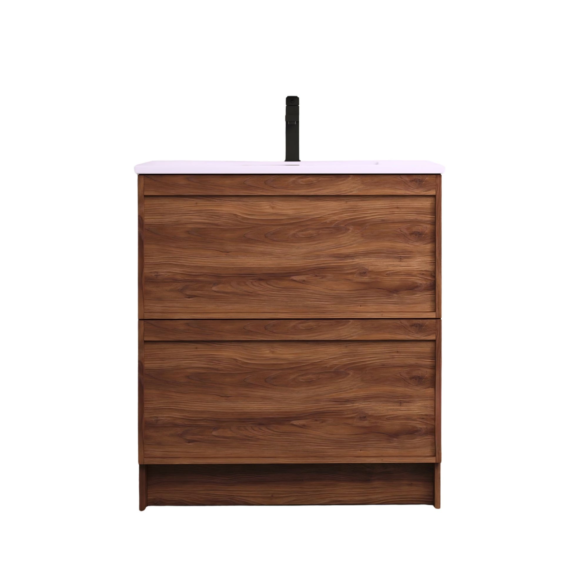 Wooden Floor standing Vanity 750mm with 2 Drawers and Ceramic Basin