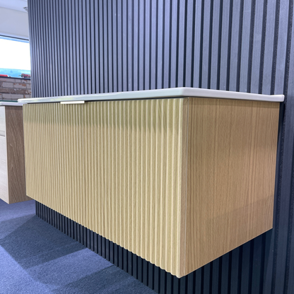 MEHER FLUTED OAK WALL HUNG VANITY | 900MM |PLYWOOD